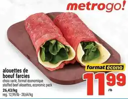 Metro metrogo! alouettes de boeuf farcies offer