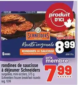 Metro Schneiders rondeines de saucisse à déjeuner offer