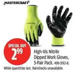 Canadian Tire Mastercraft High-Vis Nitrile Dipped Work Gloves offer
