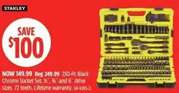 Canadian Tire Stanley 250-Pc Black Chrome Socket Set offer