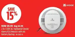 Canadian Tire KIDDE 2-in-1 120V AC Hardwired Smoke Alarm/CO Detector with AA Battery Backup offer