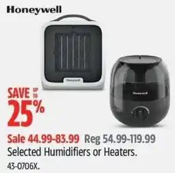 Canadian Tire Honeywell Selected Humidifiers or Heaters offer