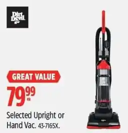 Canadian Tire Dirt Devil Selected Upright or Hand Vac offer
