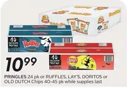 Sobeys Pringles 24 pk or Ruffles, Lay's, Doritos or Old Dutch Chips offer