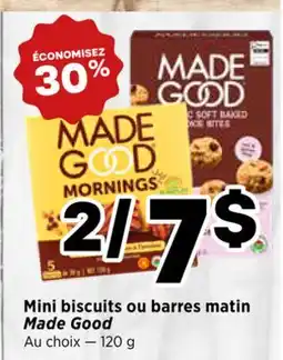 Val-Mont Mini biscuits ou barres matin Made Good offer