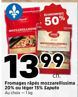 Val-Mont Fromages râpés mozzarellissima 20% ou léger 15% Saputo offer
