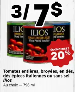 Val-Mont Tomates entières, broyées, en dés, dés épices italiennes ou sans sel ILIOS offer