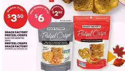 Independent Grocer SNACK FACTORY PRETZEL CRISPS offer