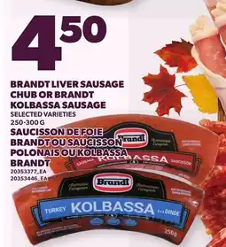 Independent Grocer BRANDT LIVER SAUSAGE CHUB OR BRANDT KOLBASSA SAUSAGE offer