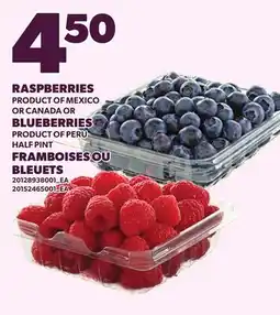 Independent Grocer RASPBERRIES OR BLUEBERRIES, HALF PINT offer