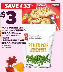 Independent Grocer PC VEGETABLES, 350-750 G OR CHEEMO PEROGIES, 745-907 G offer