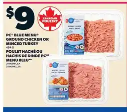Valu-mart PC BLUE MENU GROUND CHICKEN OR MINCED TURKEY offer