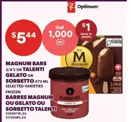 Valu-mart BARRES MAGNUM 3/4'S OU GELATO OU SORBETTO TALENTI offer