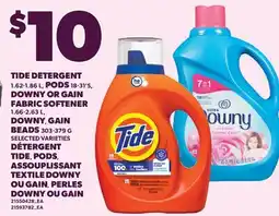 Valu-mart TIDE DETERGENT 1.62-1.86 L, PODS 18-31'S, DOWNY OR GAIN FABRIC SOFTENER 5:66-2.63 L, BEADS 303-379 G offer