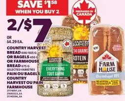 Valu-mart COUNTRY HARVEST BREAD 600/605 G OR BAGELS 450 G OR FARMHOUSE BREAD 675 G offer