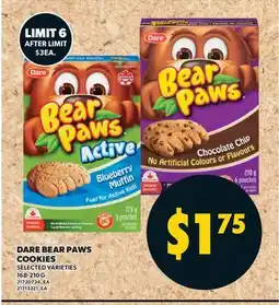 Valu-mart DARE BEAR PAWS COOKIES offer