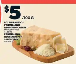 Valu-mart PC SPLENDIDO PARMIGIANO REGGIANO CHEESE offer