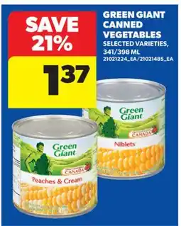 Real Canadian Superstore GREEN GIANT CANNED VEGETABLES, , 341/398 ML offer