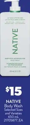 Real Canadian Superstore NATIVE BODY WASH offer
