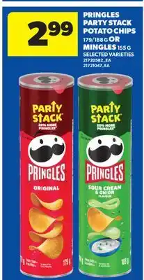 Real Canadian Superstore PRINGLES PARTY STACK POTATO CHIPS, 179/188 G OR MINGLES offer