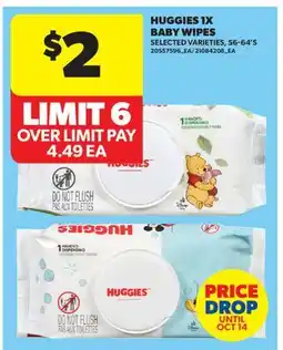 Real Canadian Superstore HUGGIES 1X BABY WIPES, 56-64'S offer