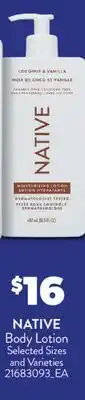 Real Canadian Superstore NATIVE BODY LOTION offer