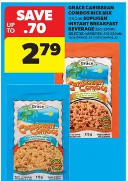 Real Canadian Superstore GRACE CARIBBEAN COMBOS RICE MIX, 175 G OR SUPLIGEN INSTANT BREAKFAST BEVERAGE, 250/290 ML offer
