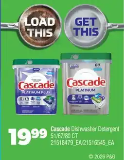 Real Canadian Superstore CASCADE DISHWASHER DETERGENT, 51/67/80 CT offer