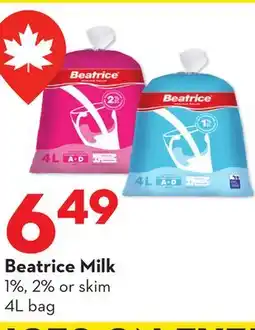 Longo's Beatrice Milk offer