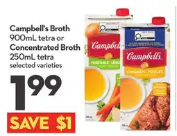 Longo's Campbell's Broth 900mL tetra or Concentrated Broth 250mL tetra offer