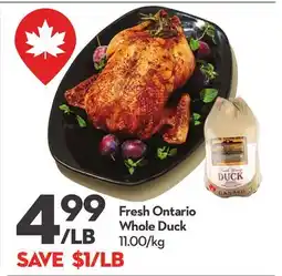 Longo's Fresh Ontario Whole Duck offer