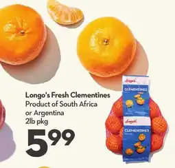 Longo's Longo's Fresh Clementines offer