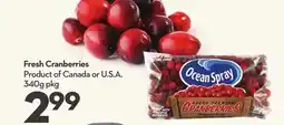 Longo's Fresh Cranberries offer