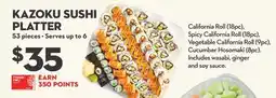 Longo's KAZOKU SUSHI PLATTER offer