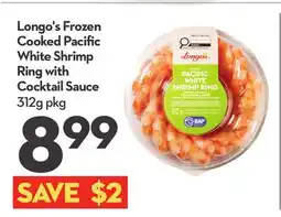 Longo's Longo's Frozen Cooked Pacific White Shrimp Ring with Cocktail Sauce offer