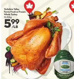 Longo's Yorkshire Valley Farms Fresh or Frozen Whole Turkey offer