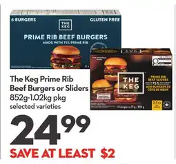 Longo's The Keg Prime Rib Beef Burgers or Sliders offer