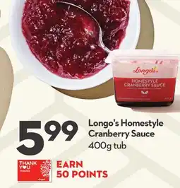 Longo's Longo's Homestyle Cranberry Sauce offer