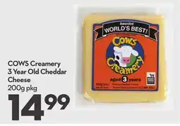 Longo's COWS Creamery 3 Year Old Cheddar Cheese offer