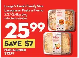 Longo's Longo's Fresh Family Size Lasagna or Pasta al Forno offer
