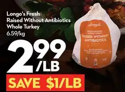 Longo's Longo's Fresh Raised Without Antibiotics Whole Turkey offer
