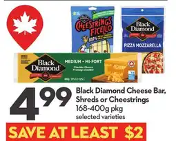 Longo's Black Diamond Cheese Bar, Shreds or Cheestrings offer