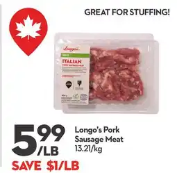 Longo's Longo's Pork Sausage Meat offer