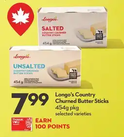 Longo's Longo's Country Churned Butter Sticks offer