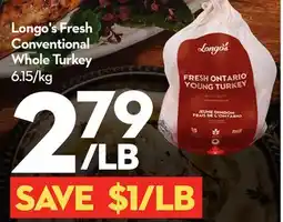 Longo's Longo's Fresh Conventional Whole Turkey offer