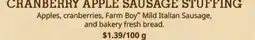 Farm Boy CRANBERRY APPLE SAUSAGE STUFFING offer