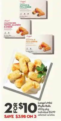 Longo's Longo's Mini Phyllo Rolls offer