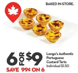 Longo's Longo's Authentic Portuguese Custard Tarts offer