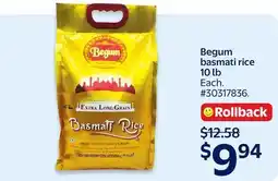 Walmart Begum basmati rice offer