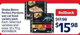 Walmart Sheba Bistro Perfect Portions wet cat food variety pack offer